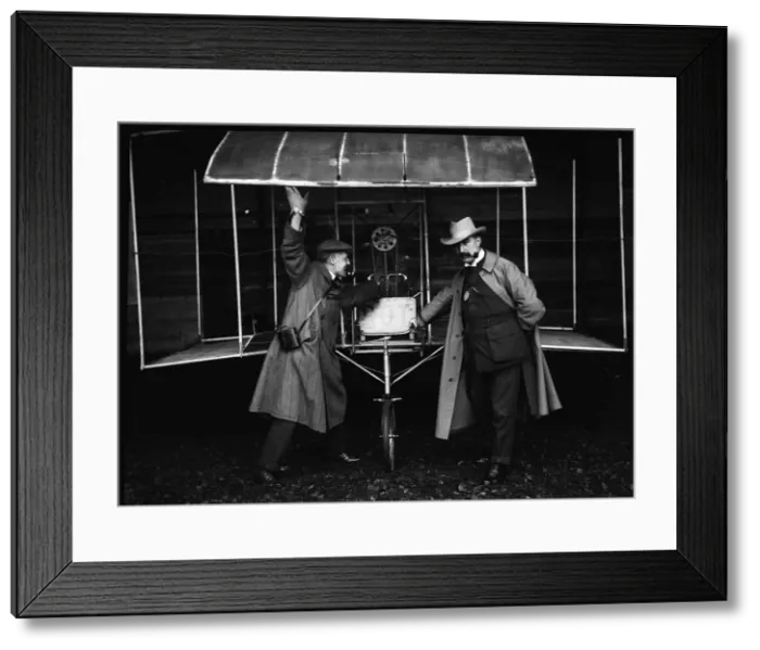 Framed Print : A flying machine built by Mr E Mines, an engineer, at a Doncaster flying meeting in 1909 Framed Print : A flying machine built by Mr E Mines, an engineer, at a Doncaster flying meeting in 1909