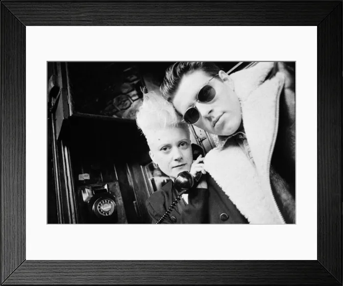 Framed Print : Alannah Currie and Tom Bailey who form pop duo The Thompson Twins pictured inside Framed Print : Alannah Currie and Tom Bailey who form pop duo The Thompson Twins pictured inside