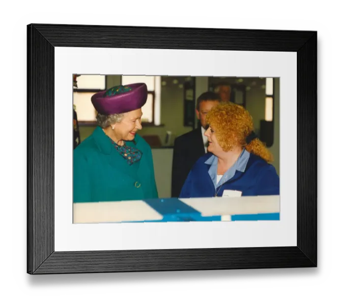 Framed Print : Queen Elizabeth II and Prince Phillip visit the Thorn Lighting Factory in Spennymoor Framed Print : Queen Elizabeth II and Prince Phillip visit the Thorn Lighting Factory in Spennymoor