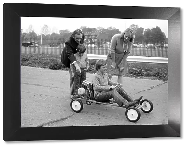 ChildrenIs Go-kart: Rober Spicer on the Go kart. October 1972 72-10290-001