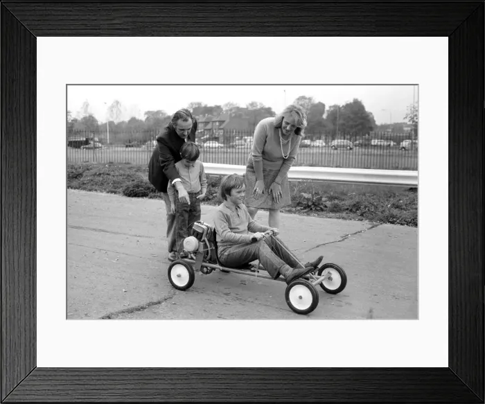 Framed Print : ChildrenIs Go-kart: Rober Spicer on the Go kart. October 1972 72-10290-001 Framed Print : ChildrenIs Go-kart: Rober Spicer on the Go kart. October 1972 72-10290-001
