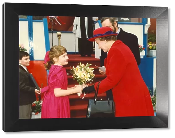 Queen Elizabeth II visits the North East - at Swan Hunter Shipyard to luanch the James