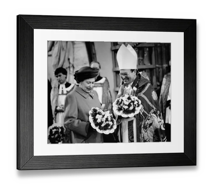 Framed Print : Queen Elizabeth II and Prince Philip visit Newcastle to distribute the Royal Maundy Money