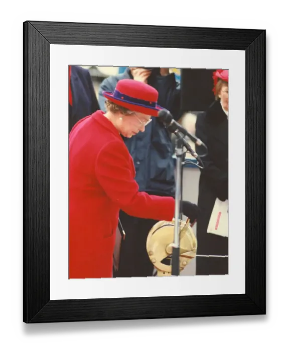 Framed Print : Queen Elizabeth II visits the North East - at Swan Hunter Shipyard to launch the James Framed Print : Queen Elizabeth II visits the North East - at Swan Hunter Shipyard to launch the James