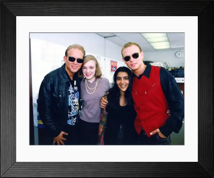 Framed Print : Matt and Luke Goss of Bros meet some fans at Metro FM Radio. 05  /  03  /  92