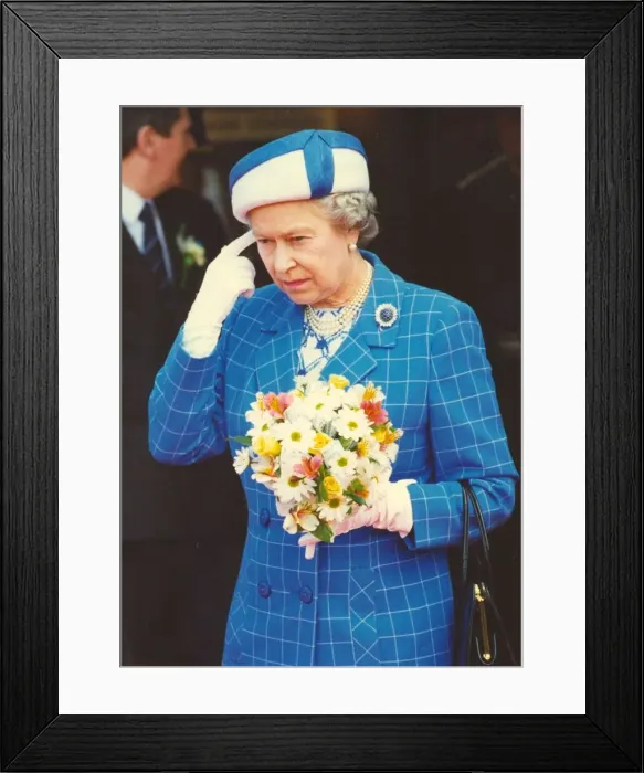 Framed Print : Queen Elizabeth II visits Alcans smelter in Lynemouth 26th June 1993