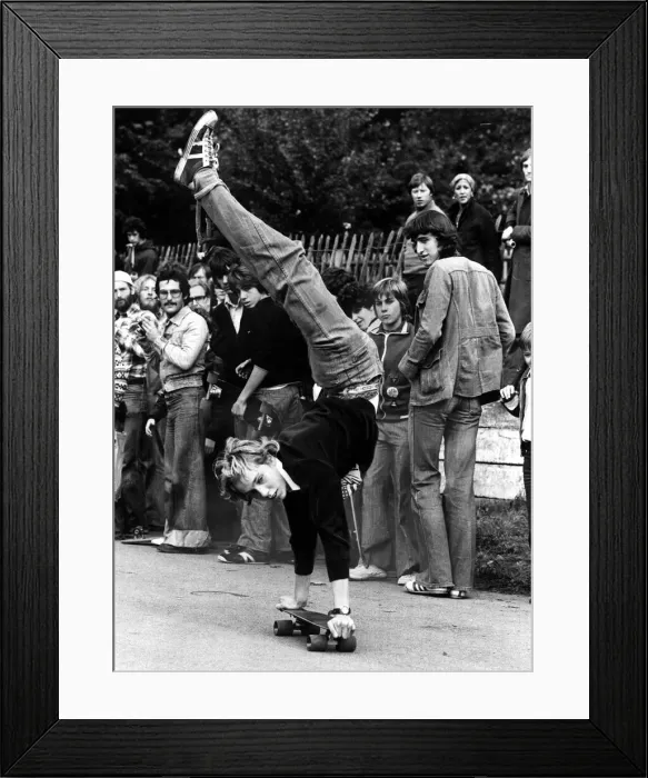 Framed Print : A competitor in the trick section of the skateboard championship at Crystal Palace this Framed Print : A competitor in the trick section of the skateboard championship at Crystal Palace this