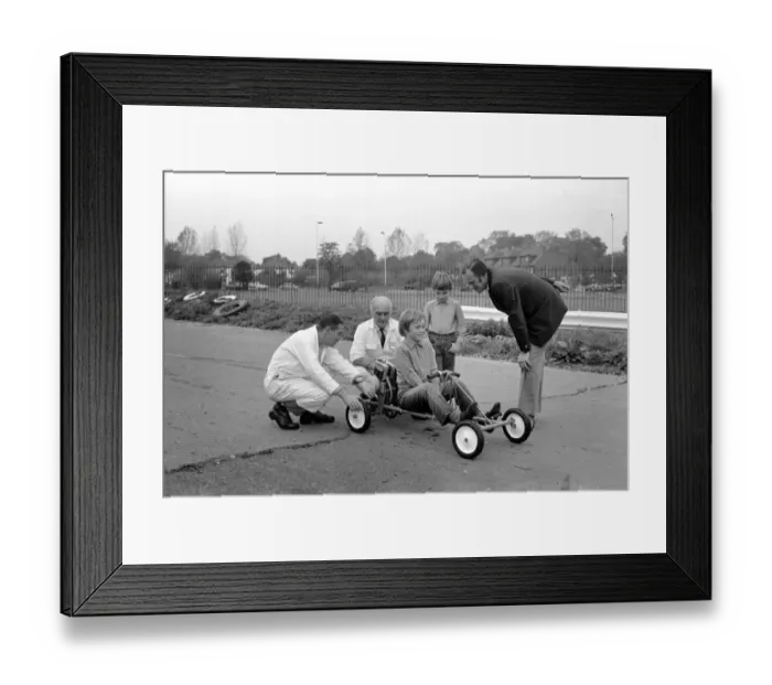 Framed Print : ChildrenIs Go-kart: Skid Pan officials, adjust the Go Kart prior to Robert Spicer driving Framed Print : ChildrenIs Go-kart: Skid Pan officials, adjust the Go Kart prior to Robert Spicer driving