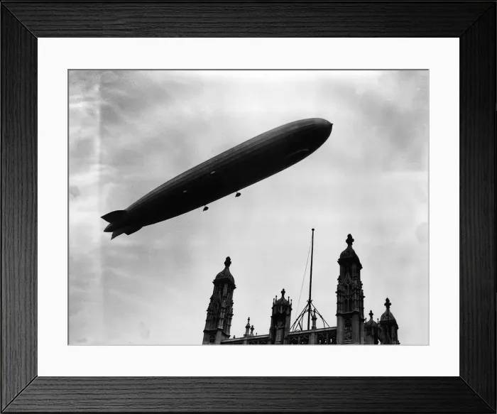 Framed Print : The Graf Zeppelin airship in London, circa 1931. Y2K Framed Print : The Graf Zeppelin airship in London, circa 1931. Y2K