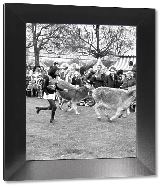 Donkey Derby held for charity at Festival Gardens. April 1972 72-04585