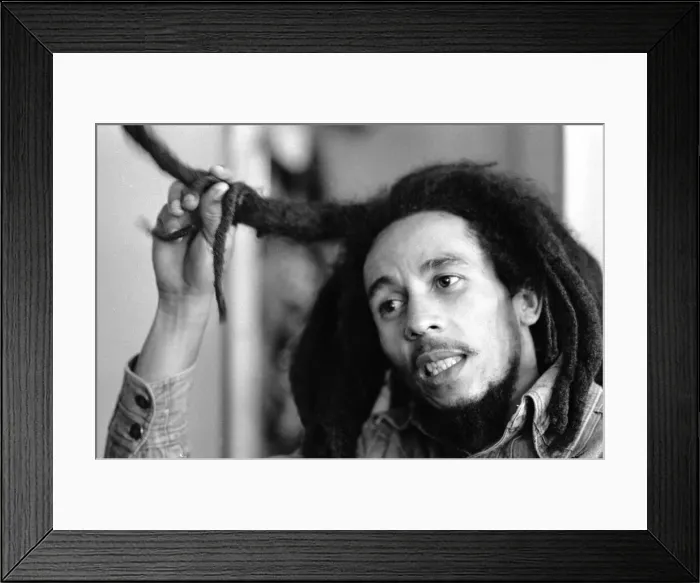 Framed Print : Jamaican singer Bob Marley seen here in interview with the Daily Mirror following the ban Framed Print : Jamaican singer Bob Marley seen here in interview with the Daily Mirror following the ban