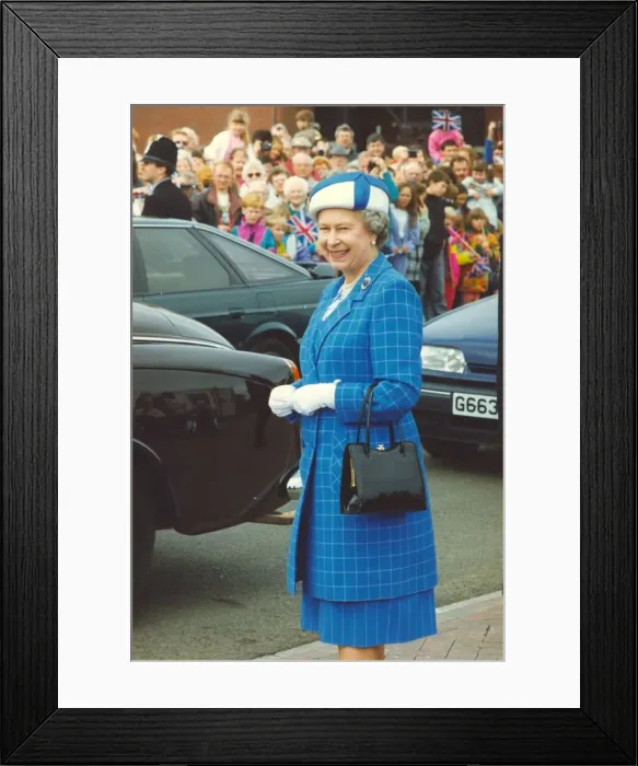 Framed Print : Queen Elizabeth II visits the town of Bedlington in Northumberland 26th June 1993 Framed Print : Queen Elizabeth II visits the town of Bedlington in Northumberland 26th June 1993