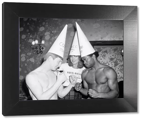 Kirkland Laing left seen here with his opponent Colin Jones and Whyte