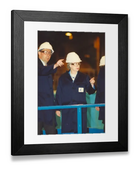Framed Print : Queen Elizabeth II visits Alcans smelter in Lynemouth 26th June 1993