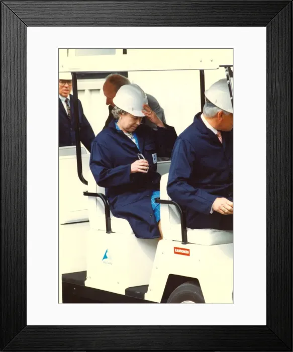Framed Print : Queen Elizabeth II visits Alcans smelter in Lynemouth 26th June 1993