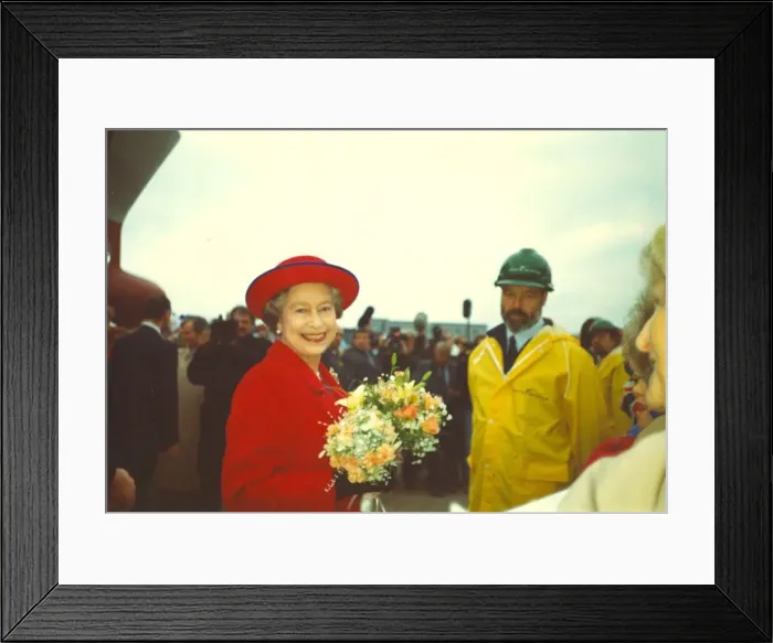Framed Print : Queen Elizabeth II visits the North East - at Swan Hunter Shipyard to launch the James Framed Print : Queen Elizabeth II visits the North East - at Swan Hunter Shipyard to launch the James