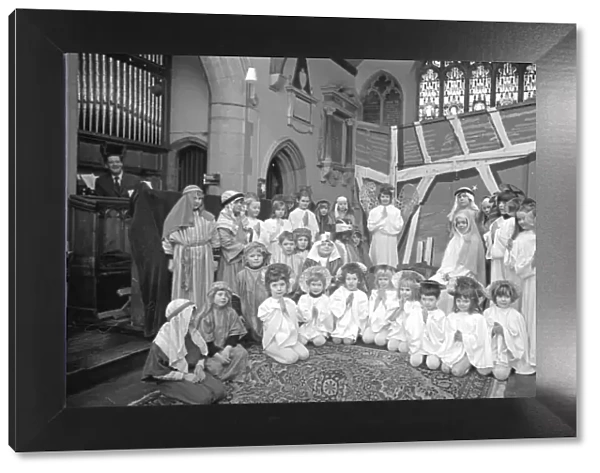 Barford church nativity scene. 15th December 1973