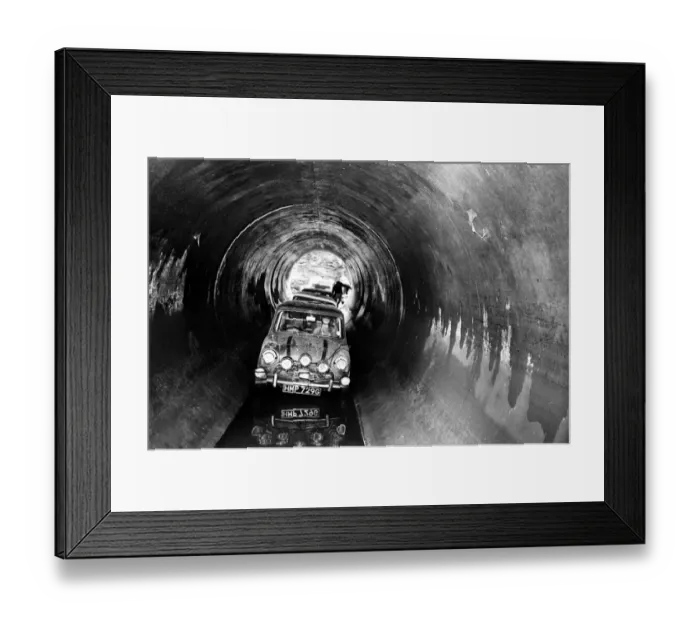 Framed Print : Minis in Coventry sewers during the filming of The Italian Job'film Framed Print : Minis in Coventry sewers during the filming of The Italian Job'film