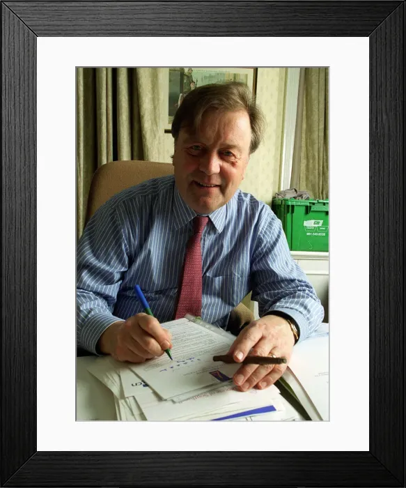 Framed Print : Kenneth Clarke conservative MP pictured working at his Parliamentary office December 1998
