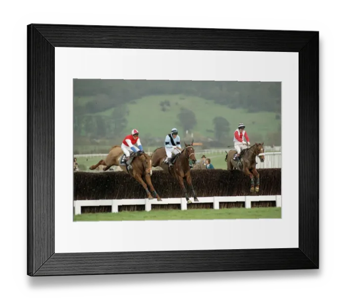 Framed Print : Cheltenham Festival 1990. Gold Cup Race won by 100  /  1 outsider Nortons Coin