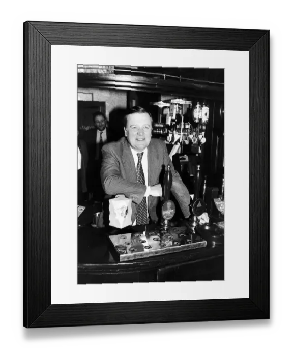 Framed Print : Kenneth Clarke Chancellor of the Exchequer March 1993. Pictured leaning over