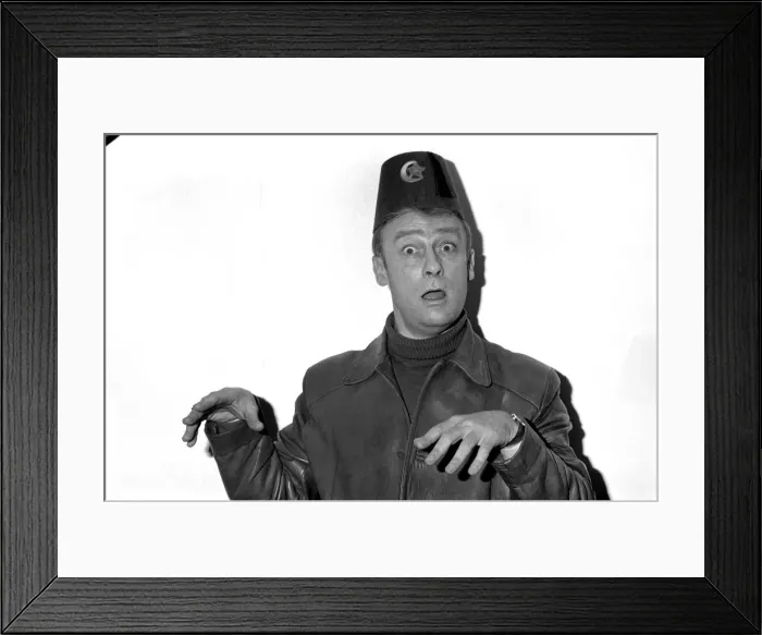 Framed Print : Tommy Cooper Impersonations. Edward Woodward and Mike Aspell. January 1975 75-00597-001
