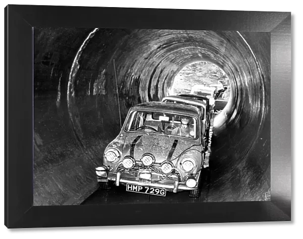 Minis in Coventry sewers during the filming of 'The Italian Job'film
