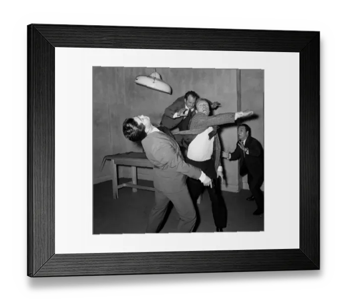 Framed Print : Actor Patrick McGoohan filming a new series of Danger Man at Shepperton Studios Framed Print : Actor Patrick McGoohan filming a new series of Danger Man at Shepperton Studios