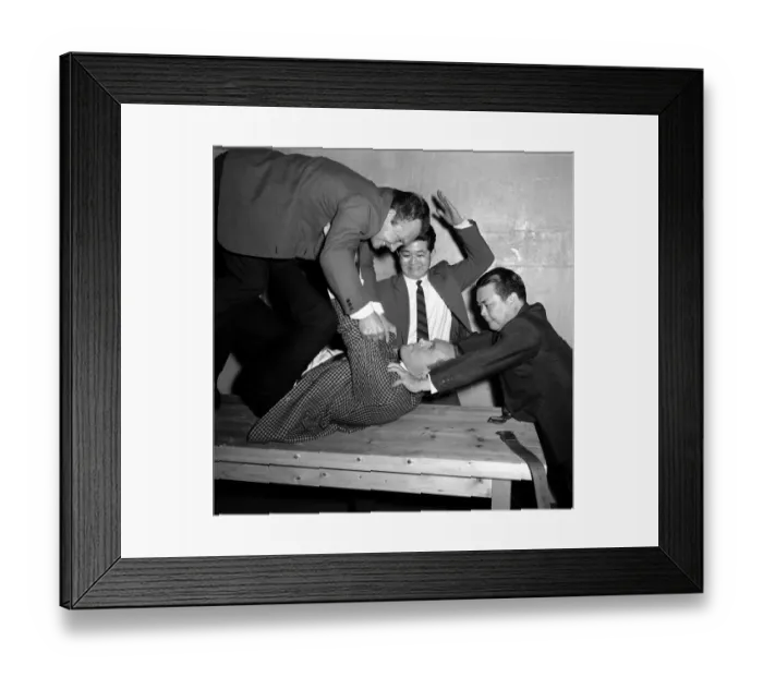 Framed Print : Actor Patrick McGoohan filming a new series of Danger Man at Shepperton Studios
