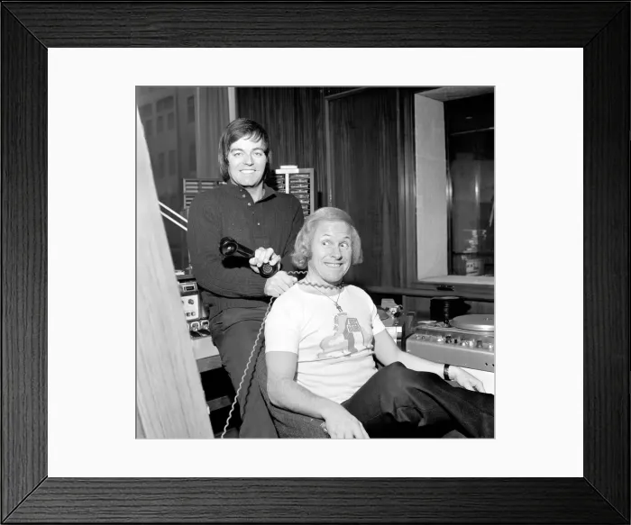 Framed Print : D. J. Tony Blackburn and D. J. David Hamilton. January 1975 75-00324-001