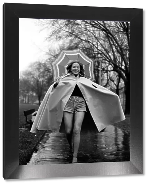 Woman  /  Umbrella  /  Humour: Actress Cheryl Gilham. January 1975 75-00534-005