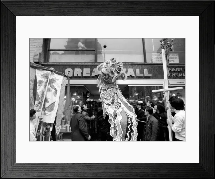 Framed Print : Happy Chinese New Year. Soho, London. February 1975 75-00920-001