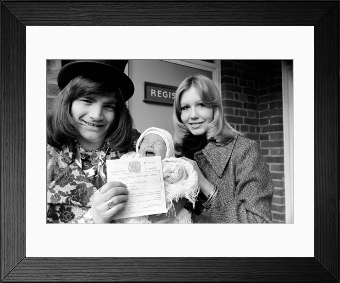 Framed Print : Screaming Lord Sutch and son and Thann Rendessy. February 1975 75-01011-003 Framed Print : Screaming Lord Sutch and son and Thann Rendessy. February 1975 75-01011-003