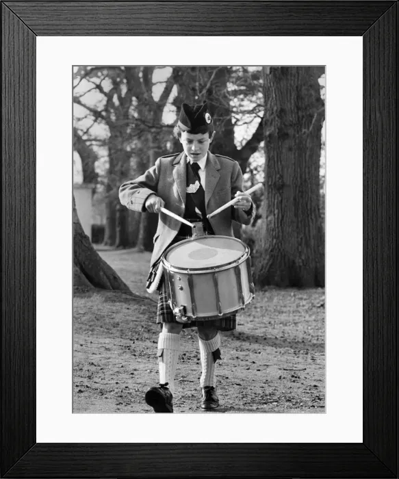 Framed Print : Musical Instruments: Alan Neill - Try drumming champion. February 1985 P005186 Framed Print : Musical Instruments: Alan Neill - Try drumming champion. February 1985 P005186