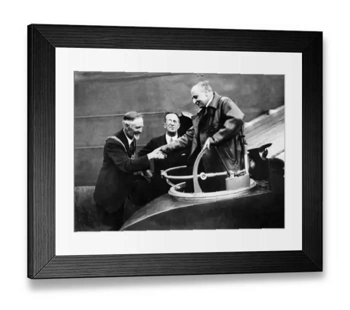 Framed Print : Louis Bleriot at Dover on his 21st anniversary of his First Channel Flight Framed Print : Louis Bleriot at Dover on his 21st anniversary of his First Channel Flight