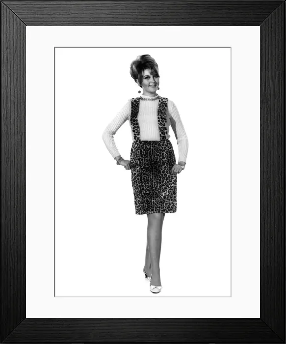 Framed Print : Reveille Fashions: Delia Freeman modeling matching waistcoat and skirt Framed Print : Reveille Fashions: Delia Freeman modeling matching waistcoat and skirt
