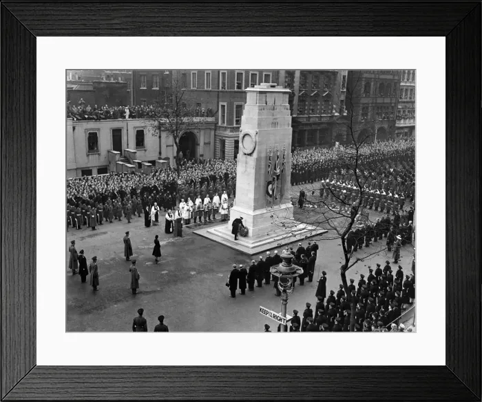 Framed Print : Service of remembrance at the cenotaph, Whitehall. The scene as H. R. H Framed Print : Service of remembrance at the cenotaph, Whitehall. The scene as H. R. H
