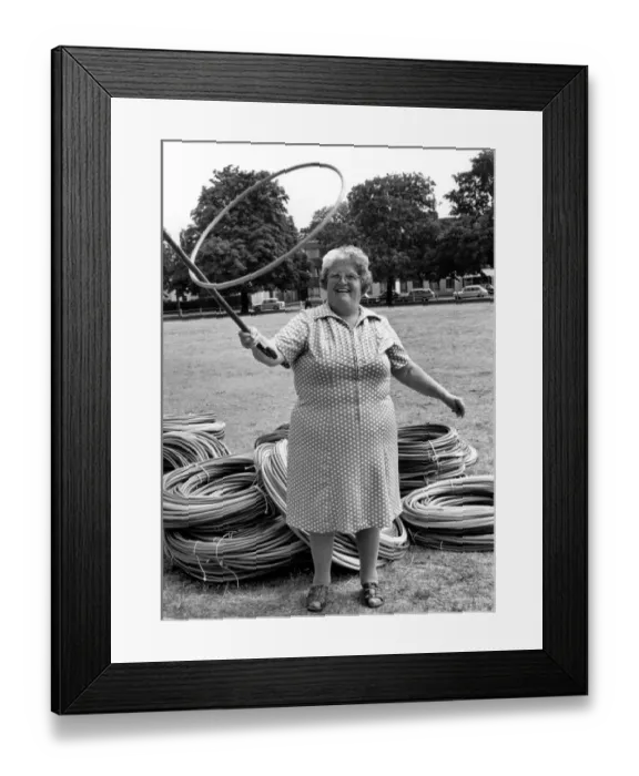 Framed Print : The hula hoop whirls again. August 1976 P004896 Framed Print : The hula hoop whirls again. August 1976 P004896