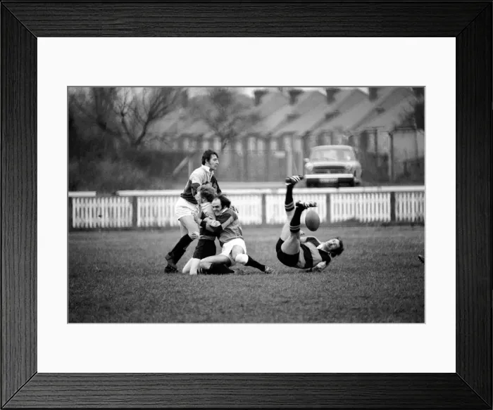 Framed Print : Rugby Union Matches: Harlequins (18) vs. Newport (6). December 1974 74-7565-009 Framed Print : Rugby Union Matches: Harlequins (18) vs. Newport (6). December 1974 74-7565-009