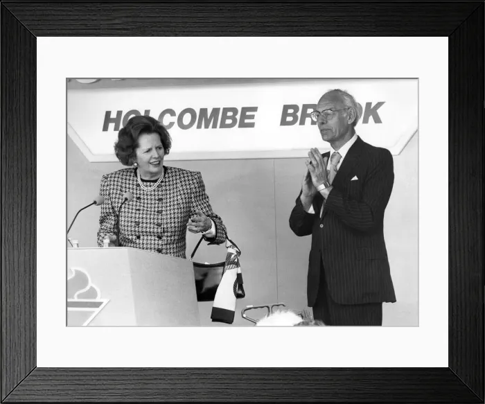Framed Print : General Election: Prime Minister Margaret Thatcher seen here with husband Dennis