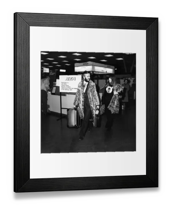 Framed Print : Ringo Starr and wife Maureen at Heathrow airport. April 1971 71-3731 Framed Print : Ringo Starr and wife Maureen at Heathrow airport. April 1971 71-3731