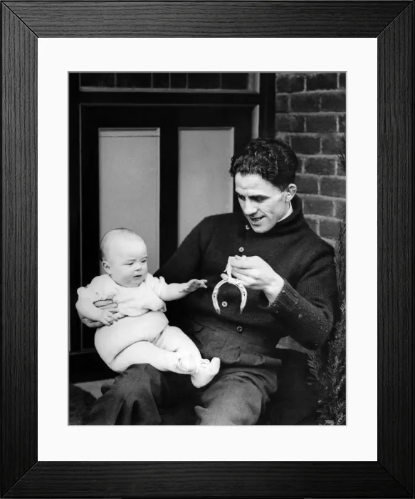 Framed Print : Jackie Brown, who meets Aurel Toma, the fly - weight champion of Rumania, at Belle Vue