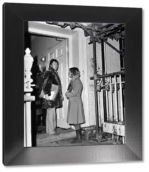 Paul and Linda McCartney leaving the Apple Studios, Saville Row