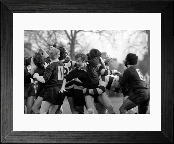 Framed Print : Rugby: The rugby union match. Saracens vs. Cardiff. February 1975 75-01042-004 Framed Print : Rugby: The rugby union match. Saracens vs. Cardiff. February 1975 75-01042-004