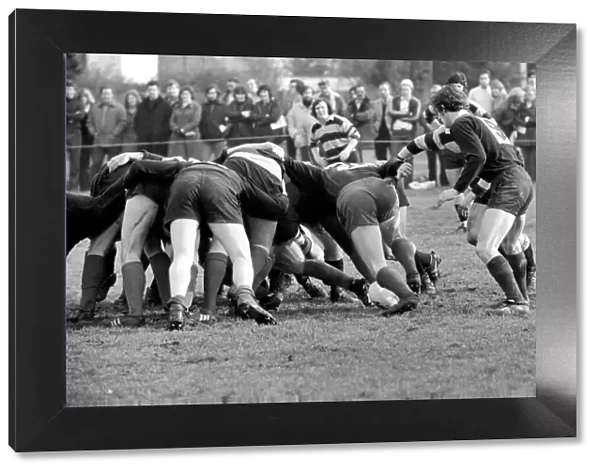 Rugby: The rugby union match. Saracens vs. Cardiff. February 1975 75-01042-001
