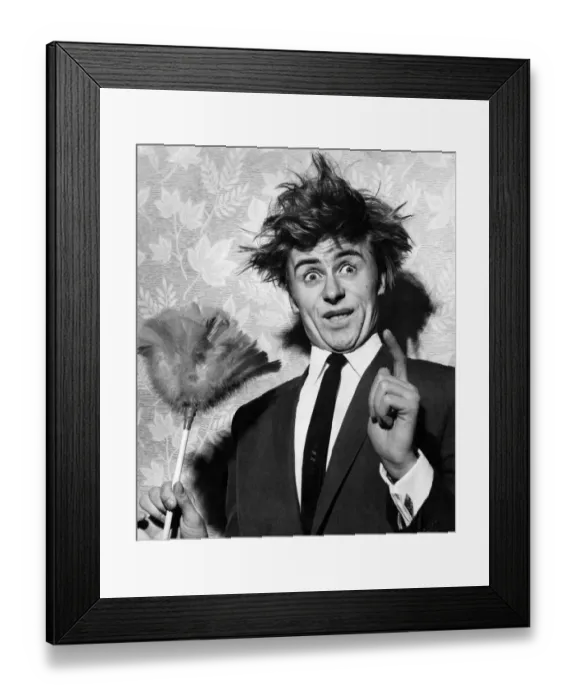 Framed Print : Impersonator Mike Yarwood seen here giving an impression of Ken Dodd. June 1965 P005919 Framed Print : Impersonator Mike Yarwood seen here giving an impression of Ken Dodd. June 1965 P005919