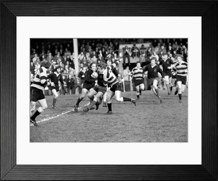Framed Print : Rugby: The rugby union match. Saracens vs. Cardiff. February 1975 75-01042-006 Framed Print : Rugby: The rugby union match. Saracens vs. Cardiff. February 1975 75-01042-006