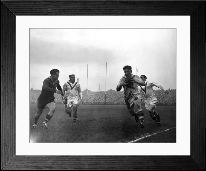 Framed Print : Great Britain v. Australia: E. Ward Bradford Northern and Great Britain on the attack as