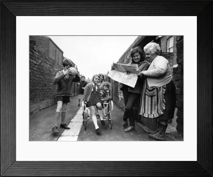 Framed Print : The Truebrook Bugles first success - the cleaned up backs of the houses in Pringle Framed Print : The Truebrook Bugles first success - the cleaned up backs of the houses in Pringle
