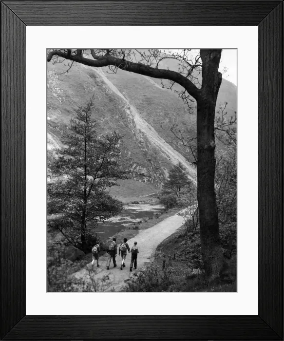 Framed Print : Hiking toward Thorpe Cloud. Mountain. May 1945 P005192 Framed Print : Hiking toward Thorpe Cloud. Mountain. May 1945 P005192